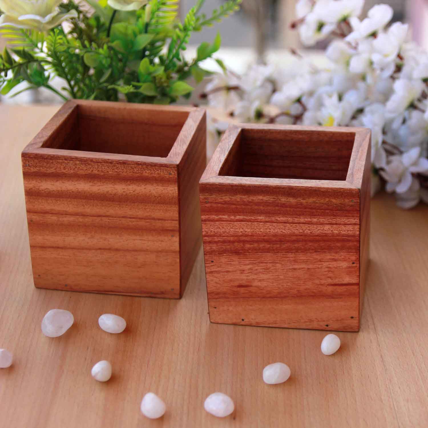 Wooden Desk Pen Stand & Organizer | Personalized Corporate Gift - Image 5