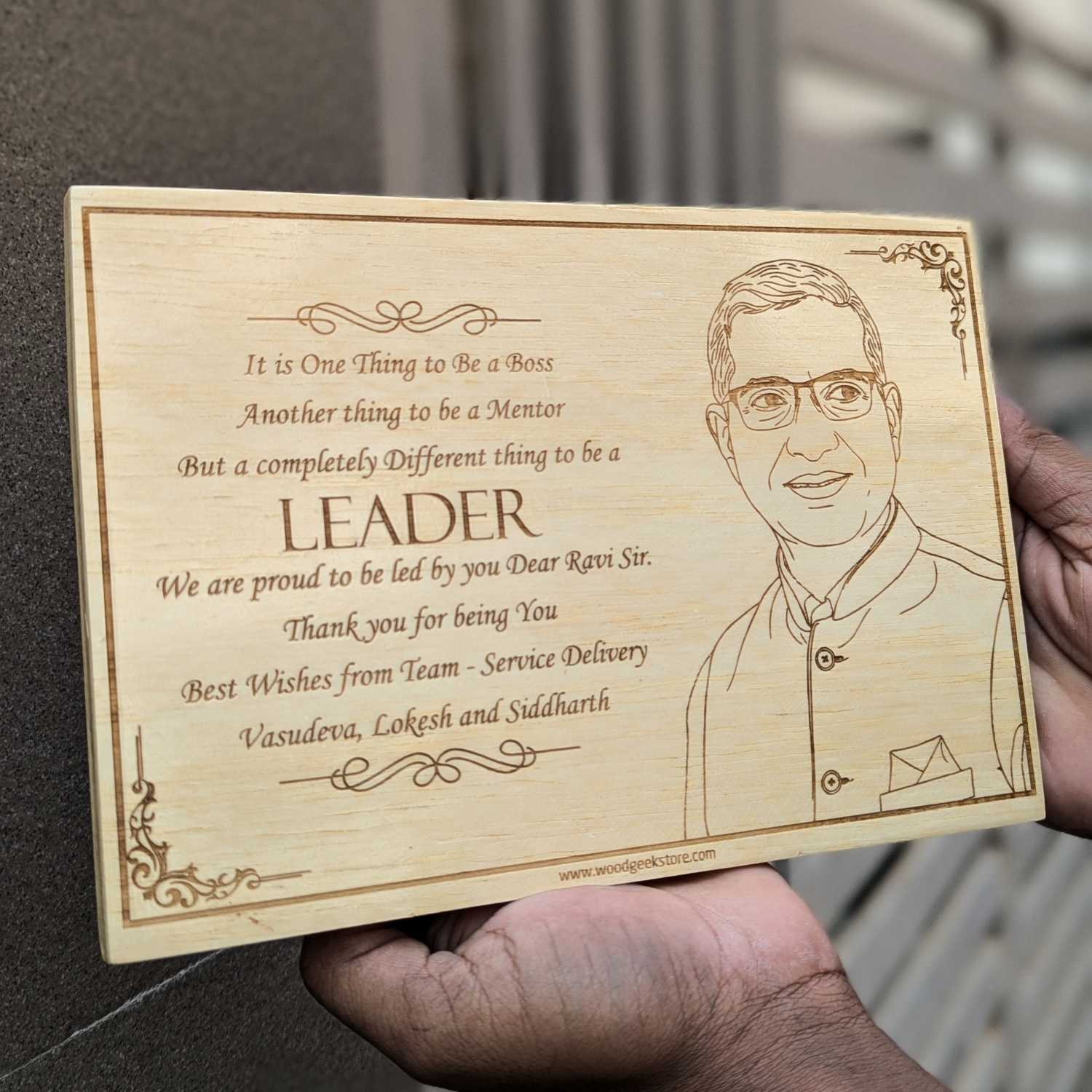 Wooden Engraved Photo for Mentor - Gifts for Boss - Image 2