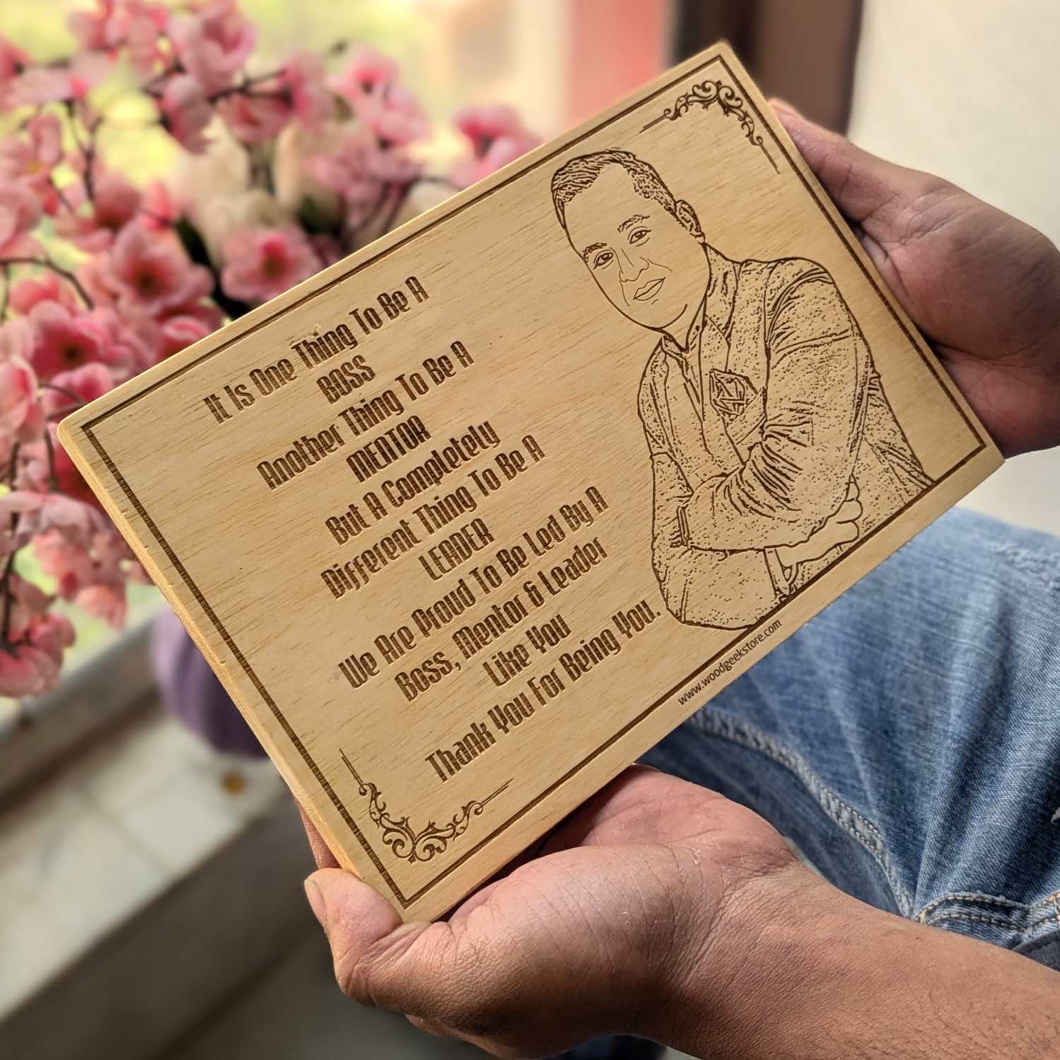 Wooden Engraved Photo for Mentor - Gifts for Boss - Image 3