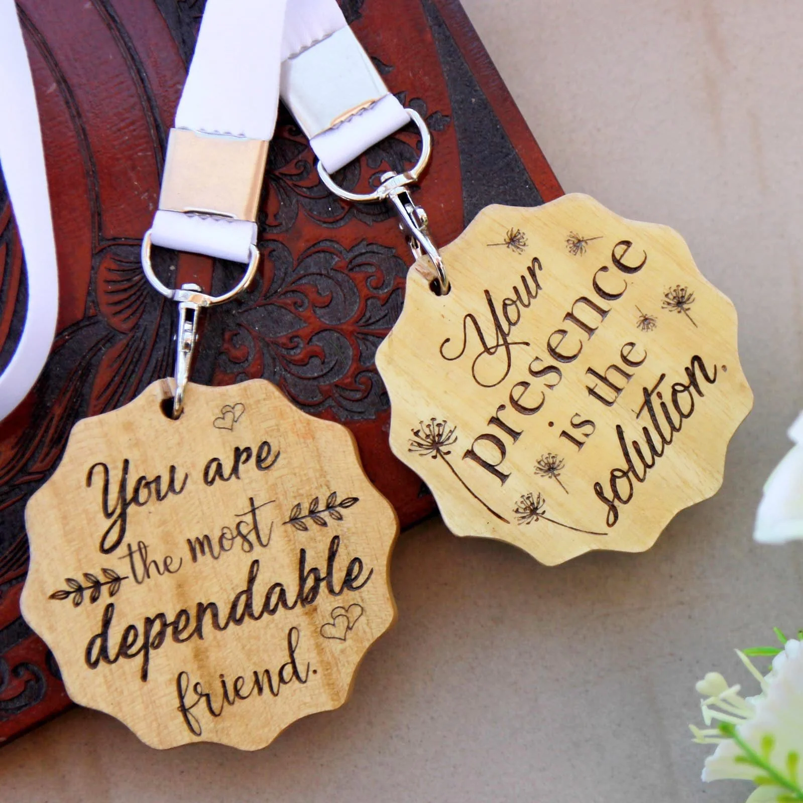 Wooden Medal For Friends - Set Of 2