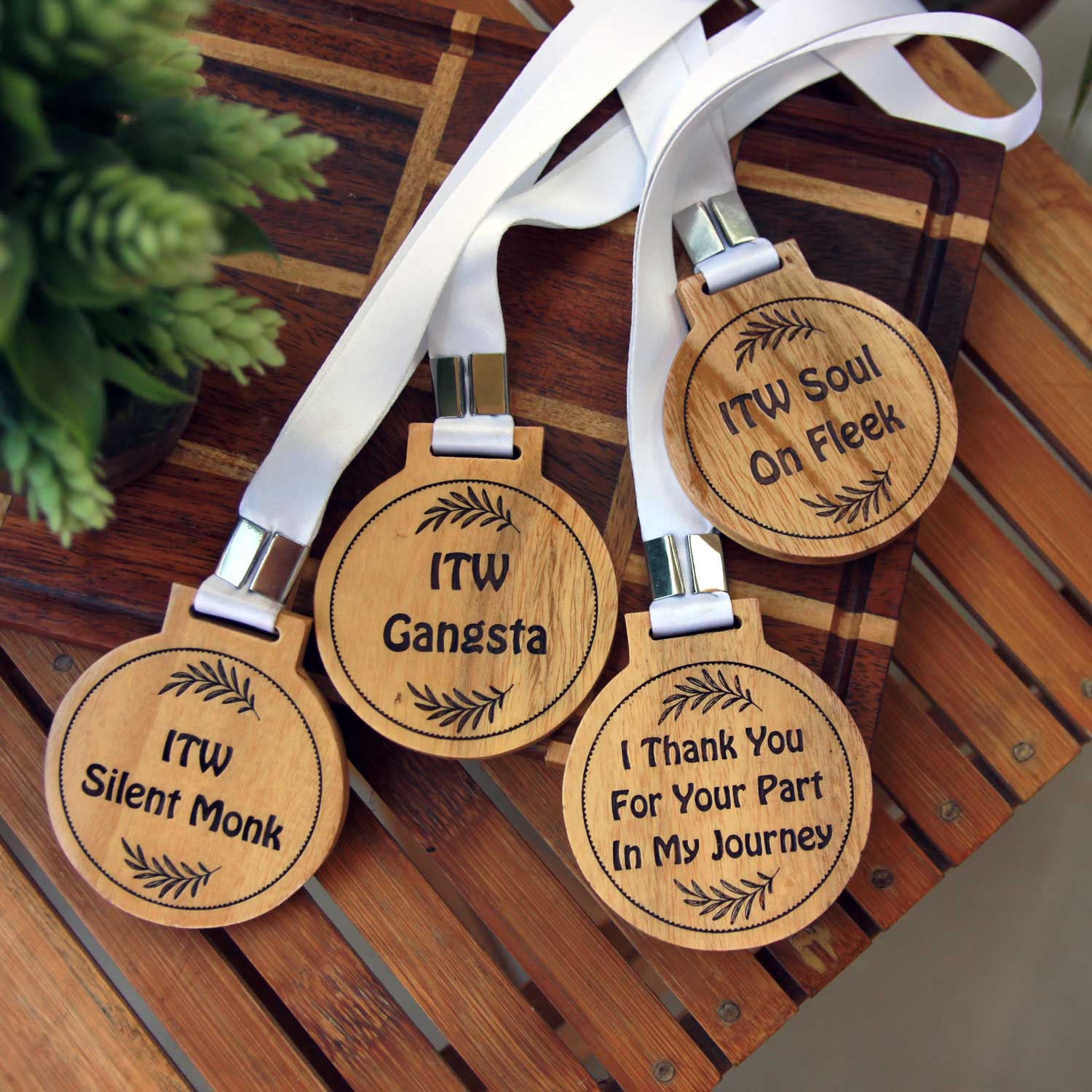 Engraved Wooden Medals For Office | Personalized Corporate Gift - Image 3
