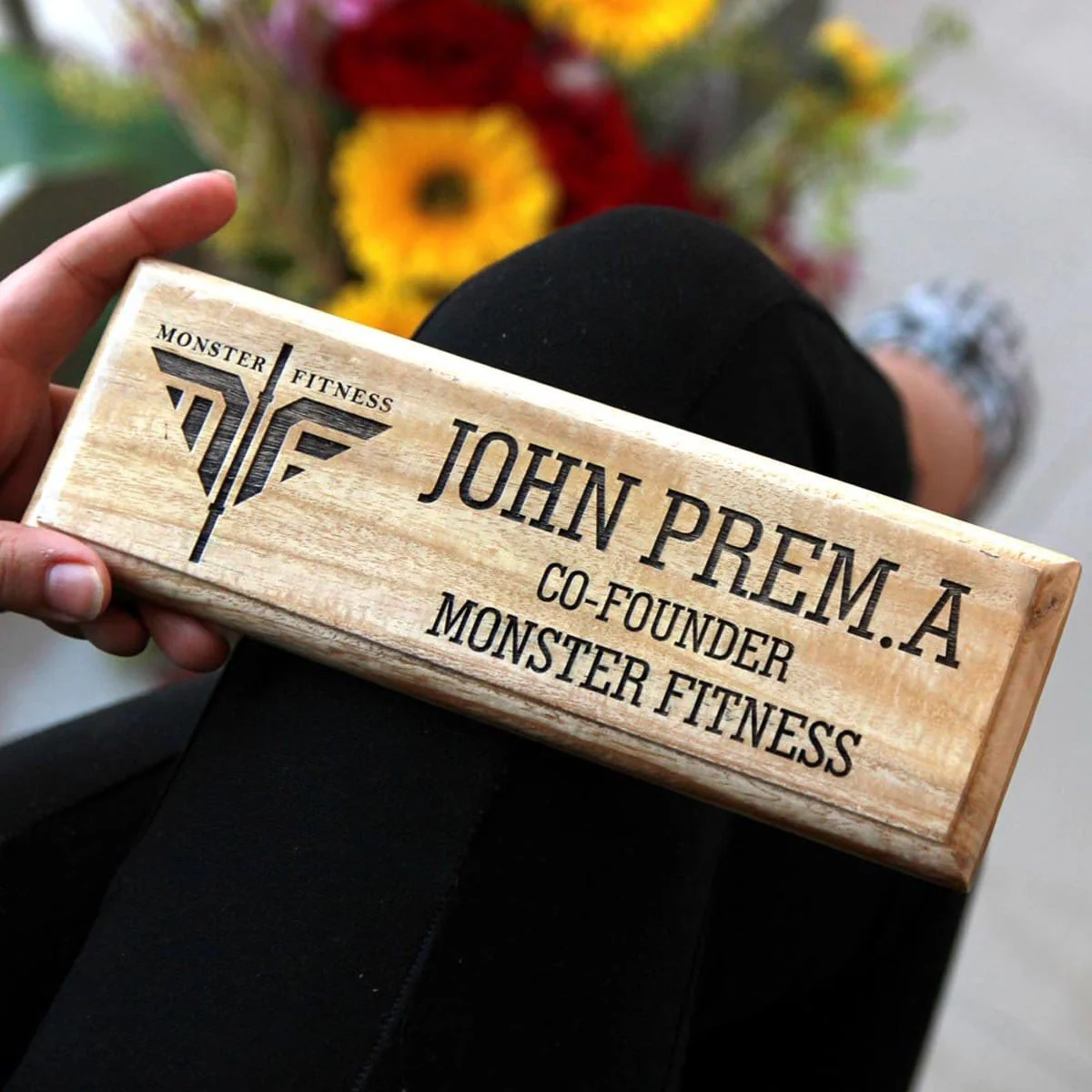 Wooden Nameplate With Logo For Brother/Sister