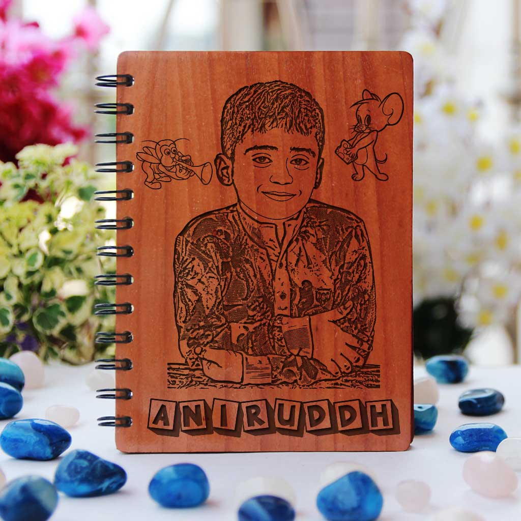 Photo Notebook For Kids: Wooden Notebook - Image 2