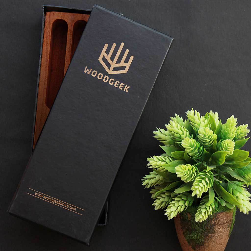 Wooden Table Organizer With Pen Stand & Visiting Card Holder - Image 9