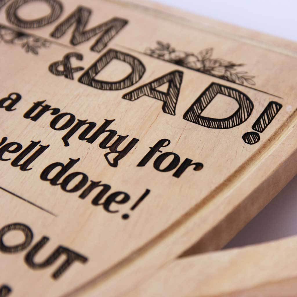 Wooden Trophy & Award for Mom & Dad - Image 3