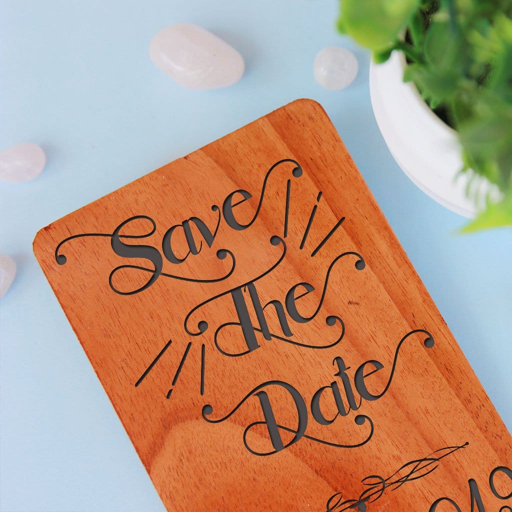 Wooden Wedding Cards & Save The Date Cards: Set Of Wedding Invitation Cards - Image 3