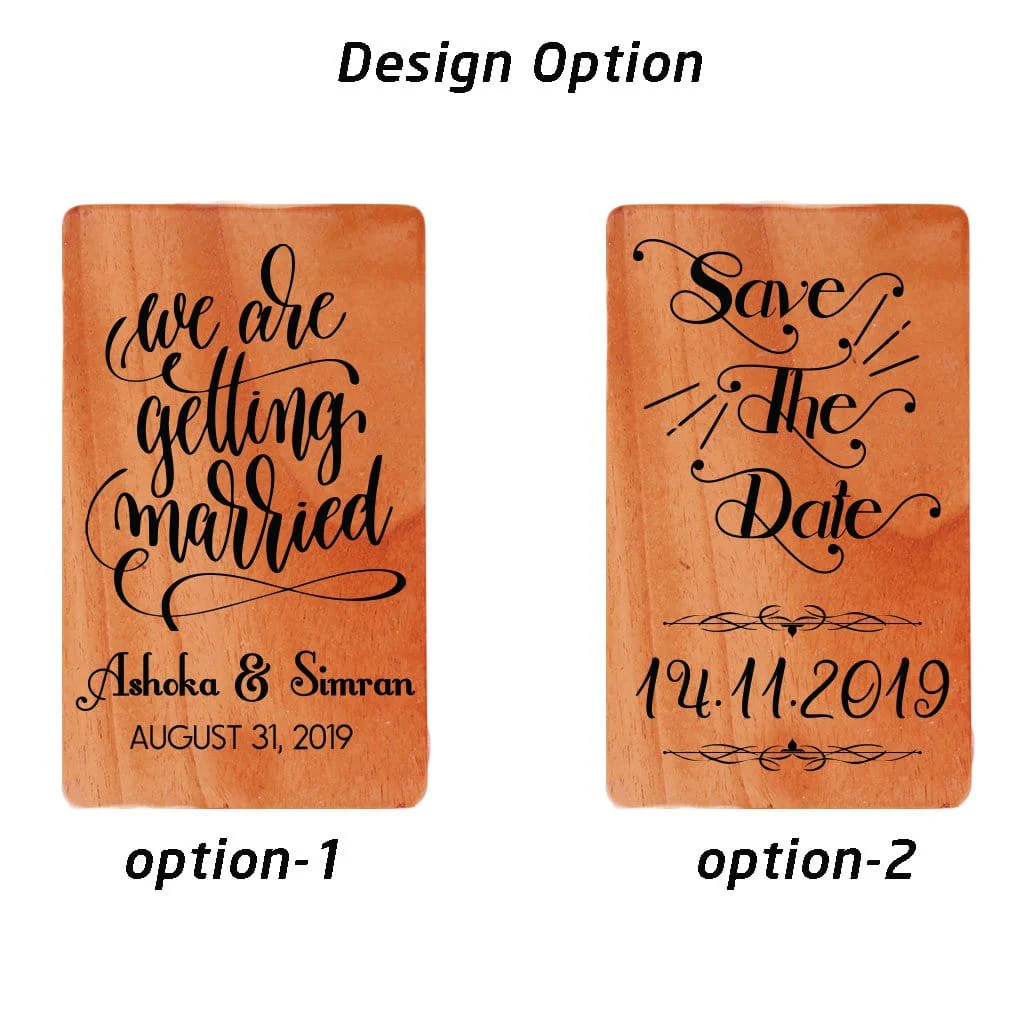 Wooden Wedding Cards & Save The Date Cards: Set Of Wedding Invitation Cards - Image 4