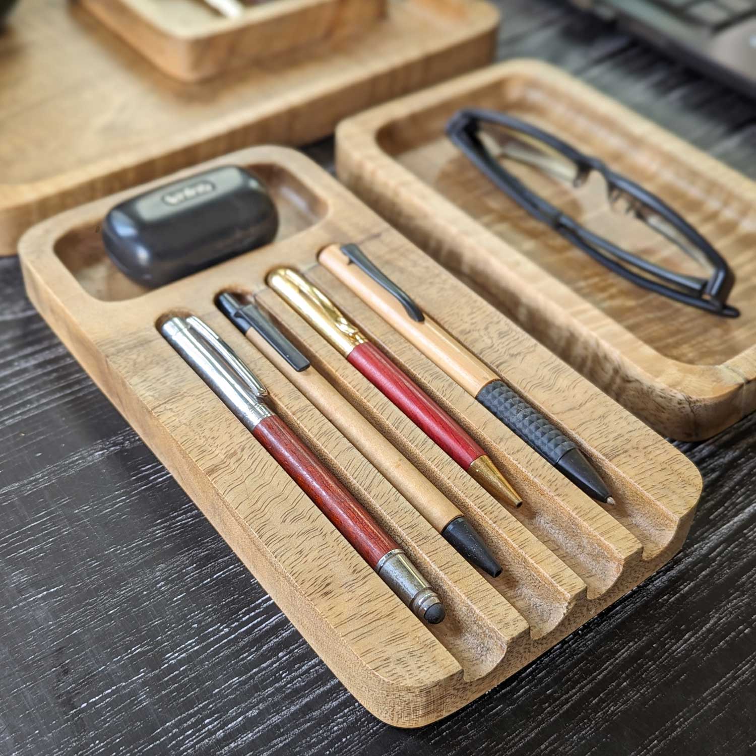 Woodgeek Modular Desk Organizer Set of 4 Wooden Trays - Image 7