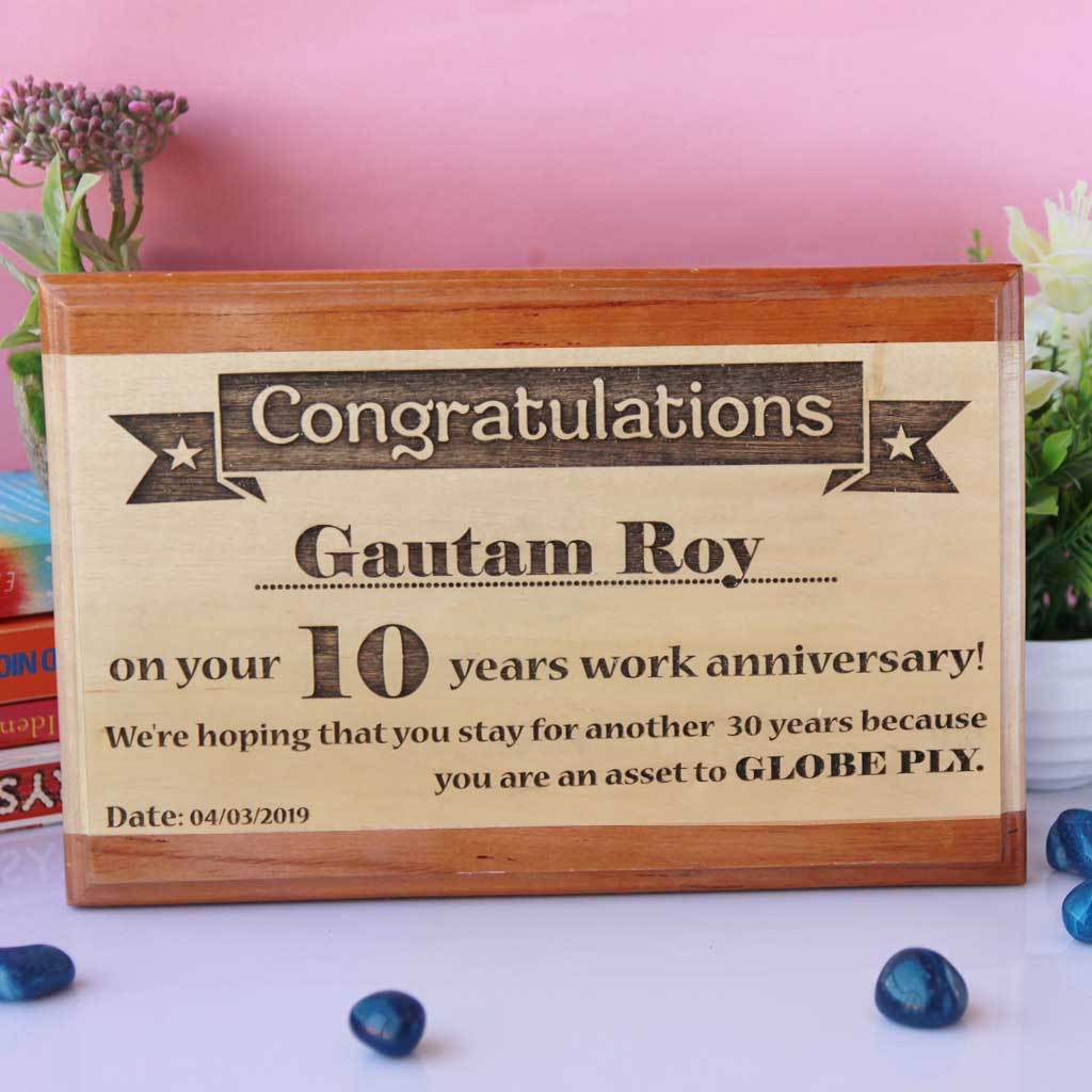 Work Anniversary Wooden Award Plaque - Image 2