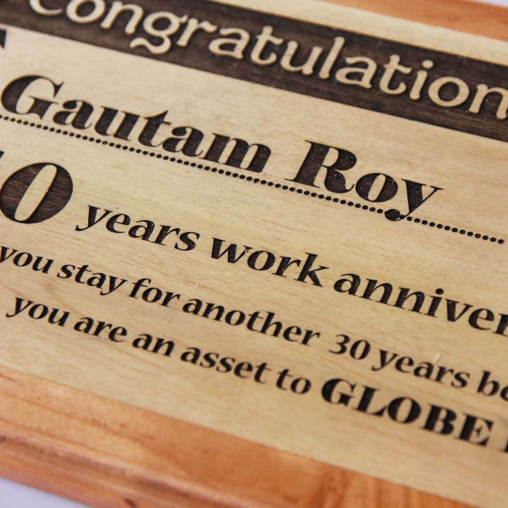 Work Anniversary Wooden Award Plaque - Image 3