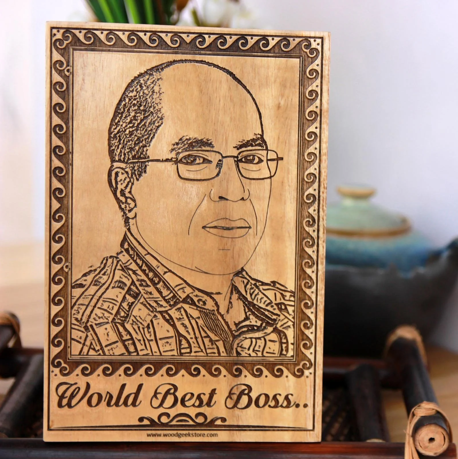 Boss, Mentor & Leader Engraved Wooden Plaque | Appreciation Gift for Your Boss - Image 7
