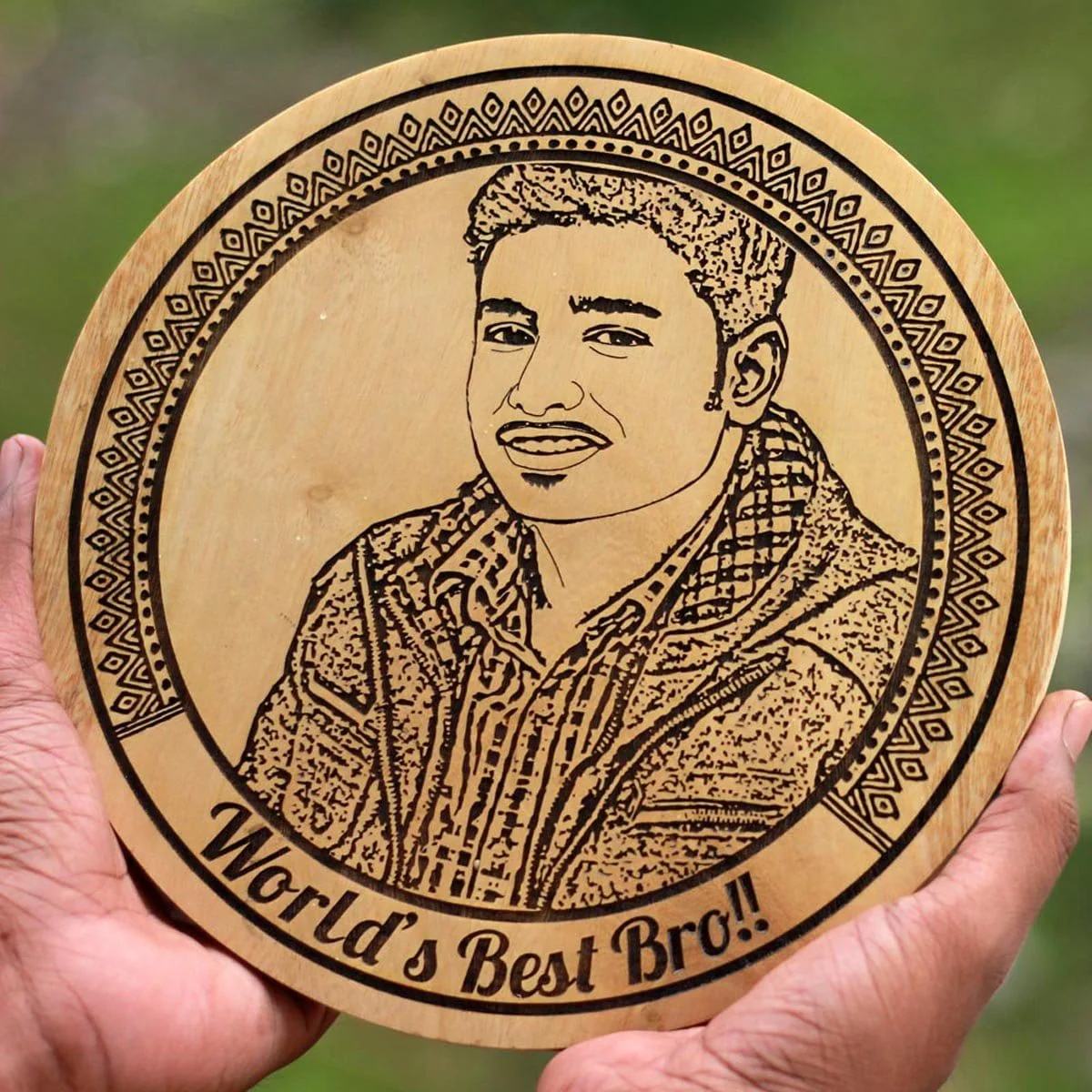 World's Best Bro Engraved Wooden Frame for Brother
