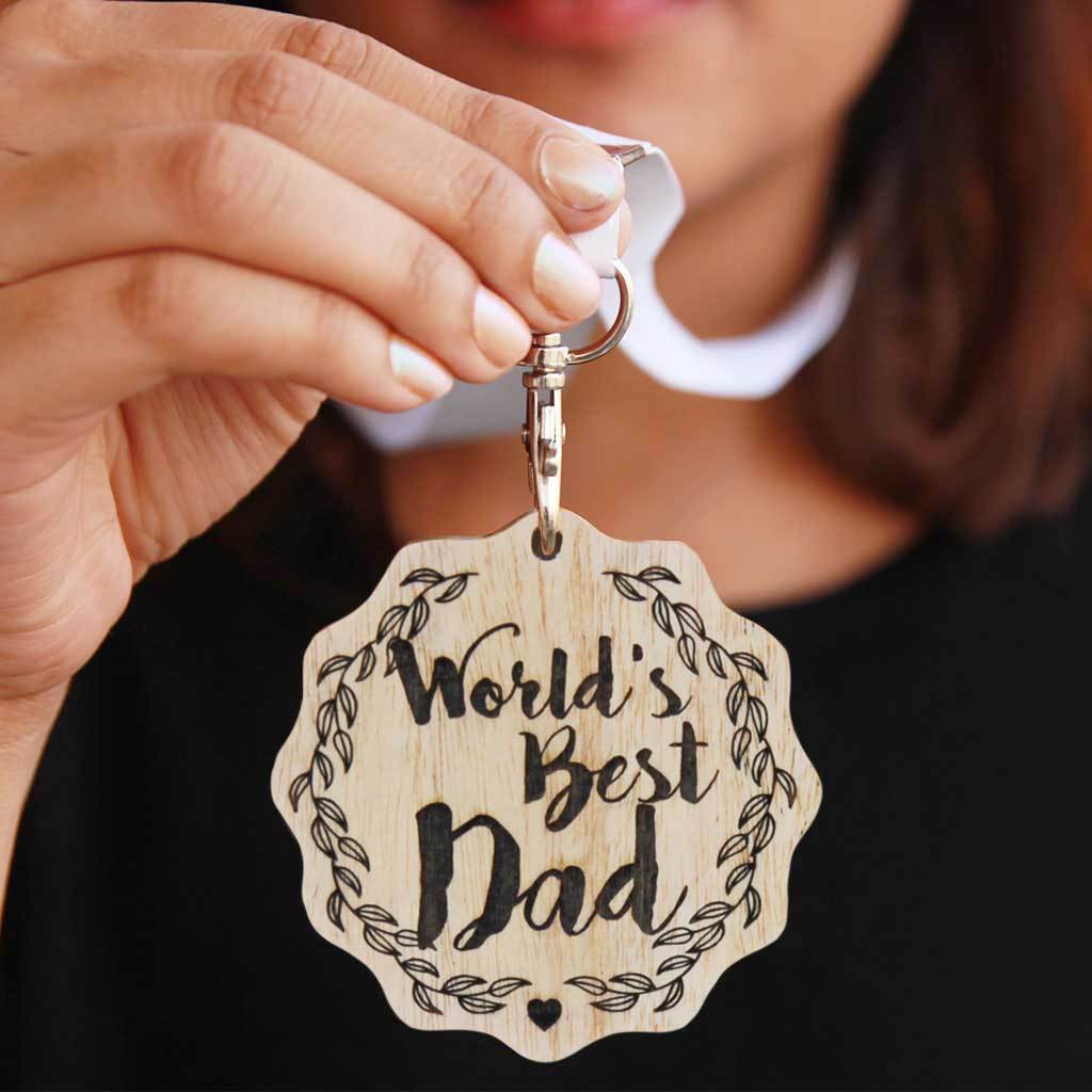 World's Best Dad Wooden Medal - Image 2