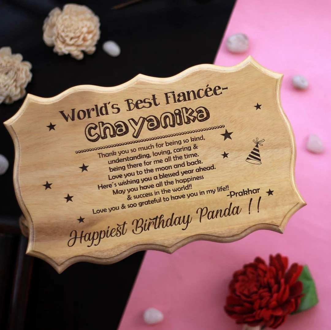 World's Best Fiancé Photo Engraved Wooden Certificate - Image 3