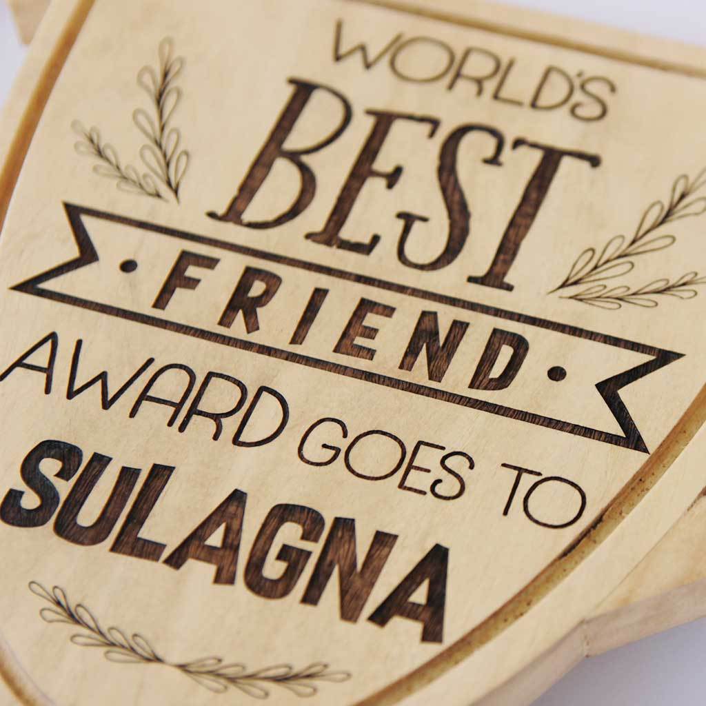 World's Best Friend Wooden Trophy Cup - Image 2