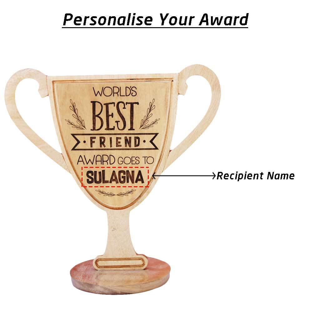 World's Best Friend Wooden Trophy Cup - Image 4