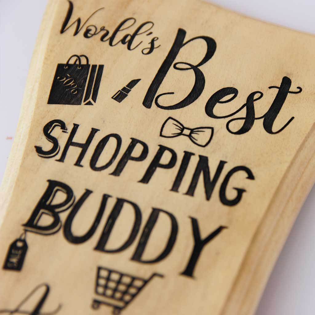 World's Best Shopping Buddy Wooden Trophy & Award - Image 3