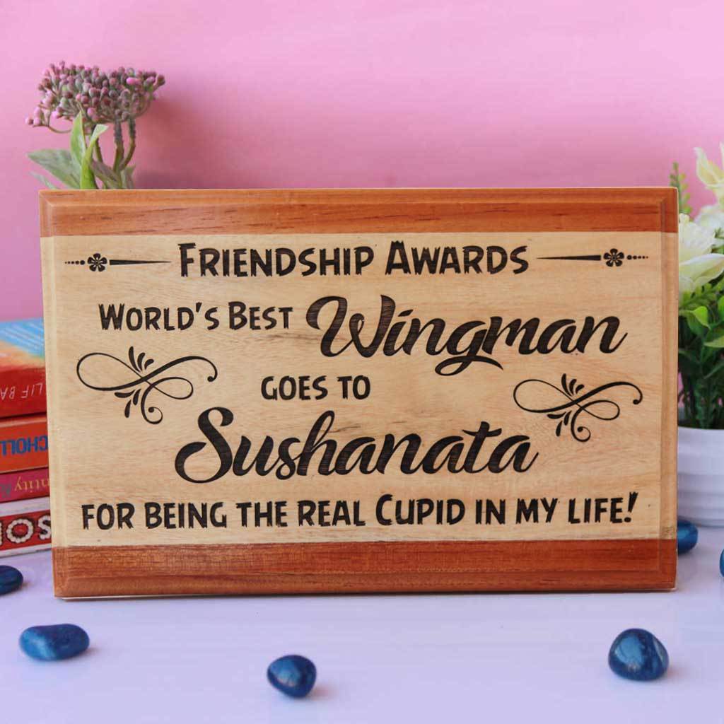 World's Best Wingman Wooden Award Plaque