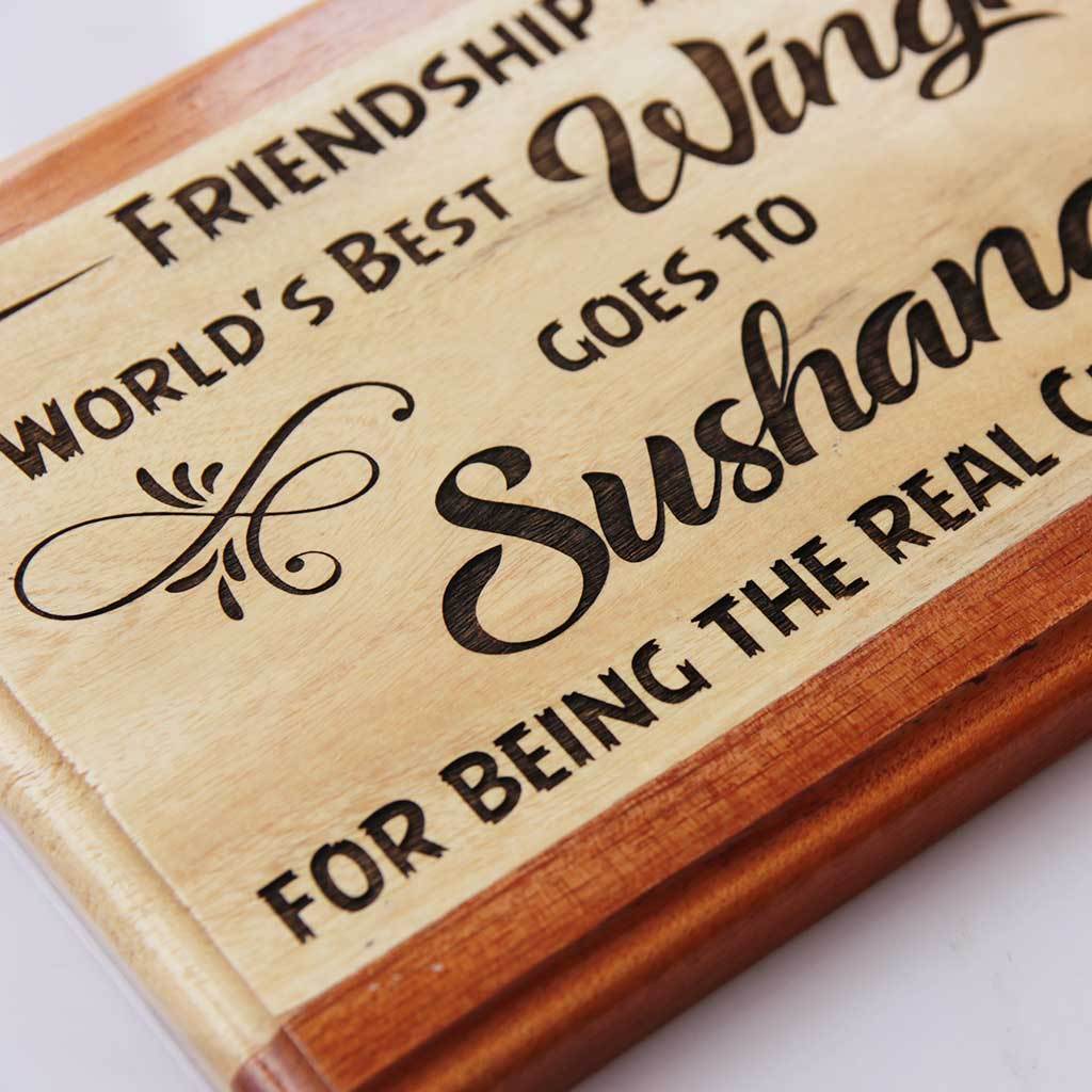 World's Best Wingman Wooden Award Plaque - Image 2