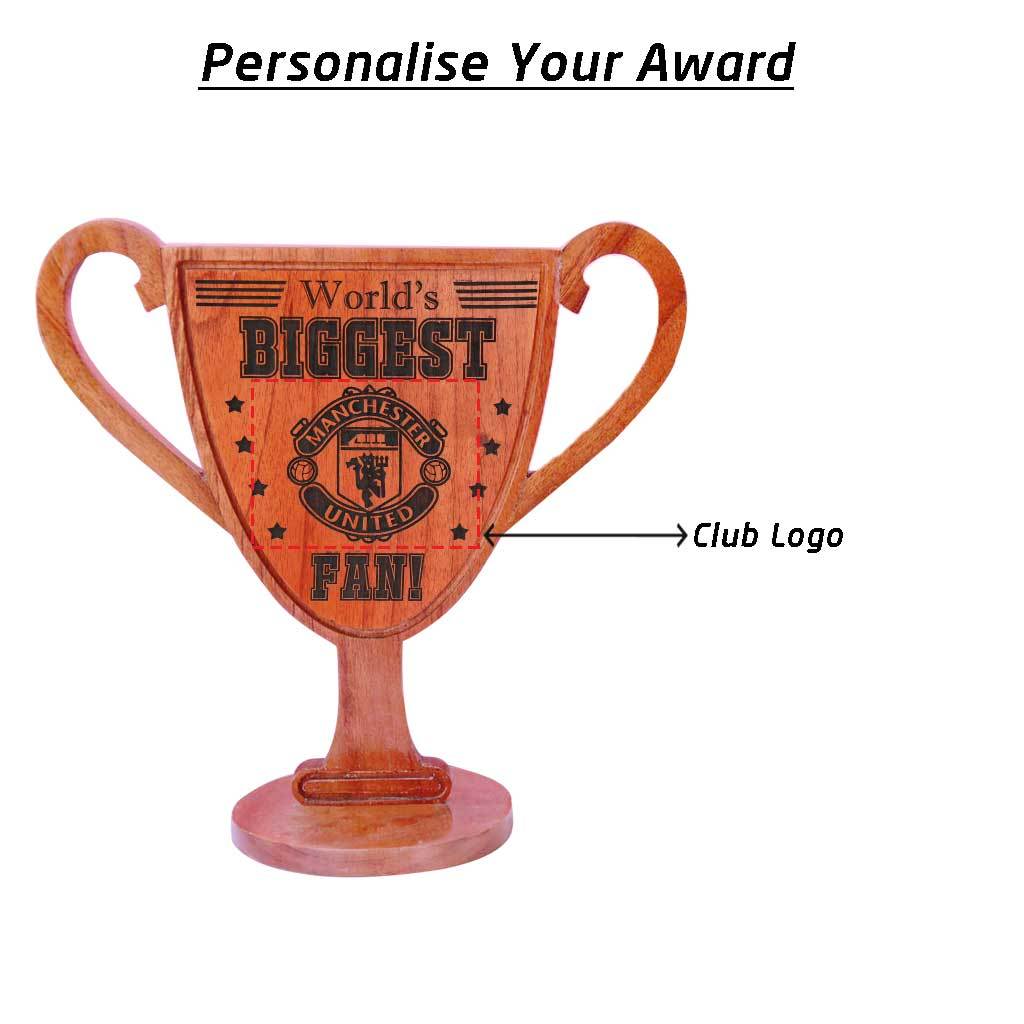 World's Biggest Fan Wooden Trophy & Award - Image 4