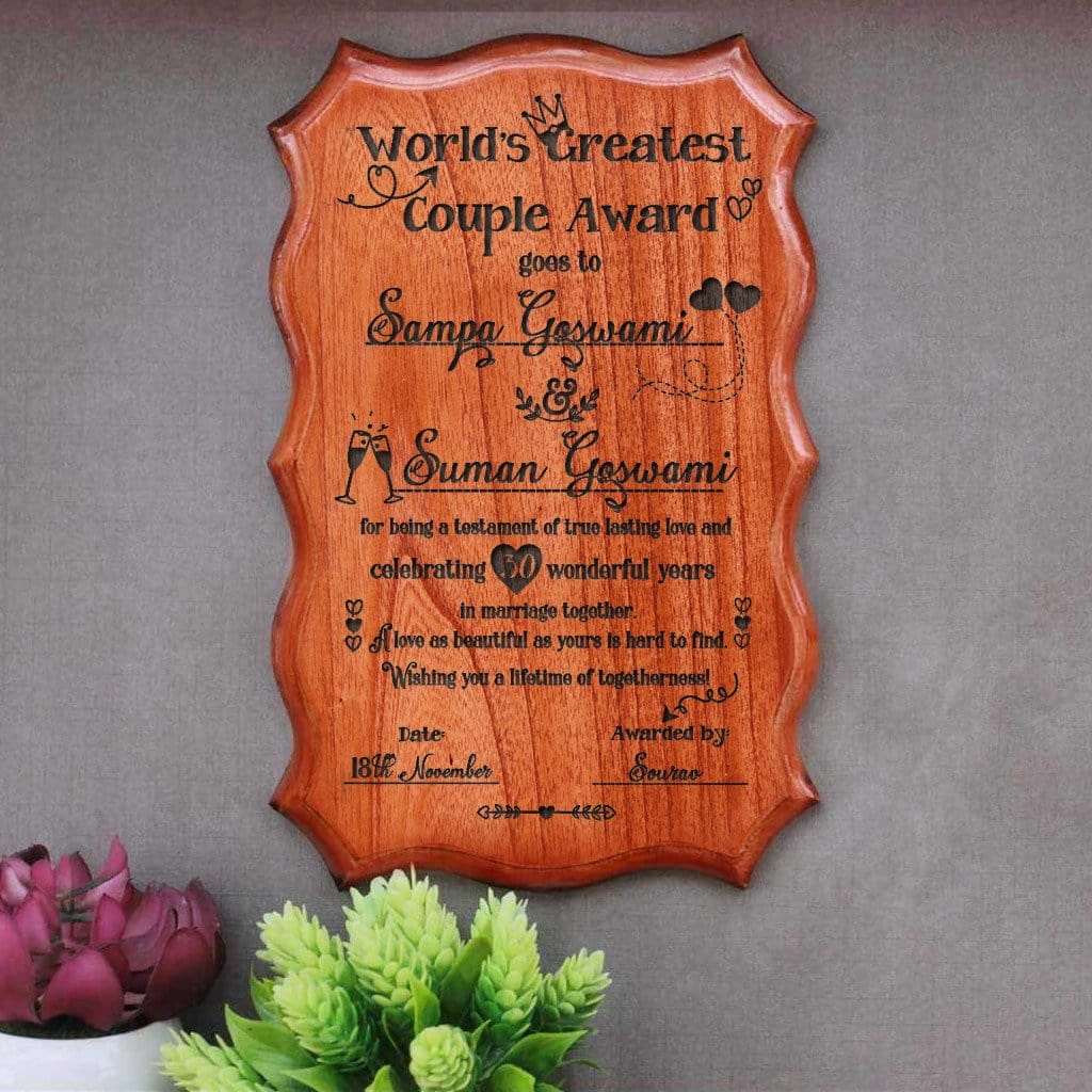 World's Greatest Couple Wooden Certificate - Image 2
