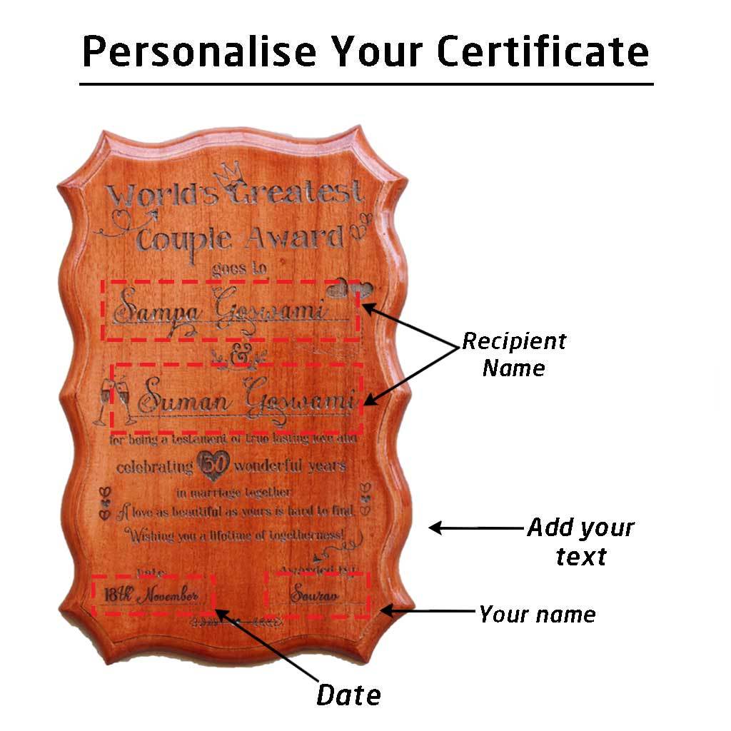 World's Greatest Couple Wooden Certificate - Image 3