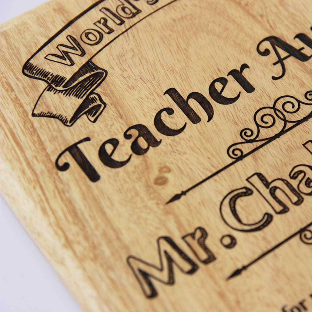 World's Greatest Teacher Wooden Award Plaque - Image 3