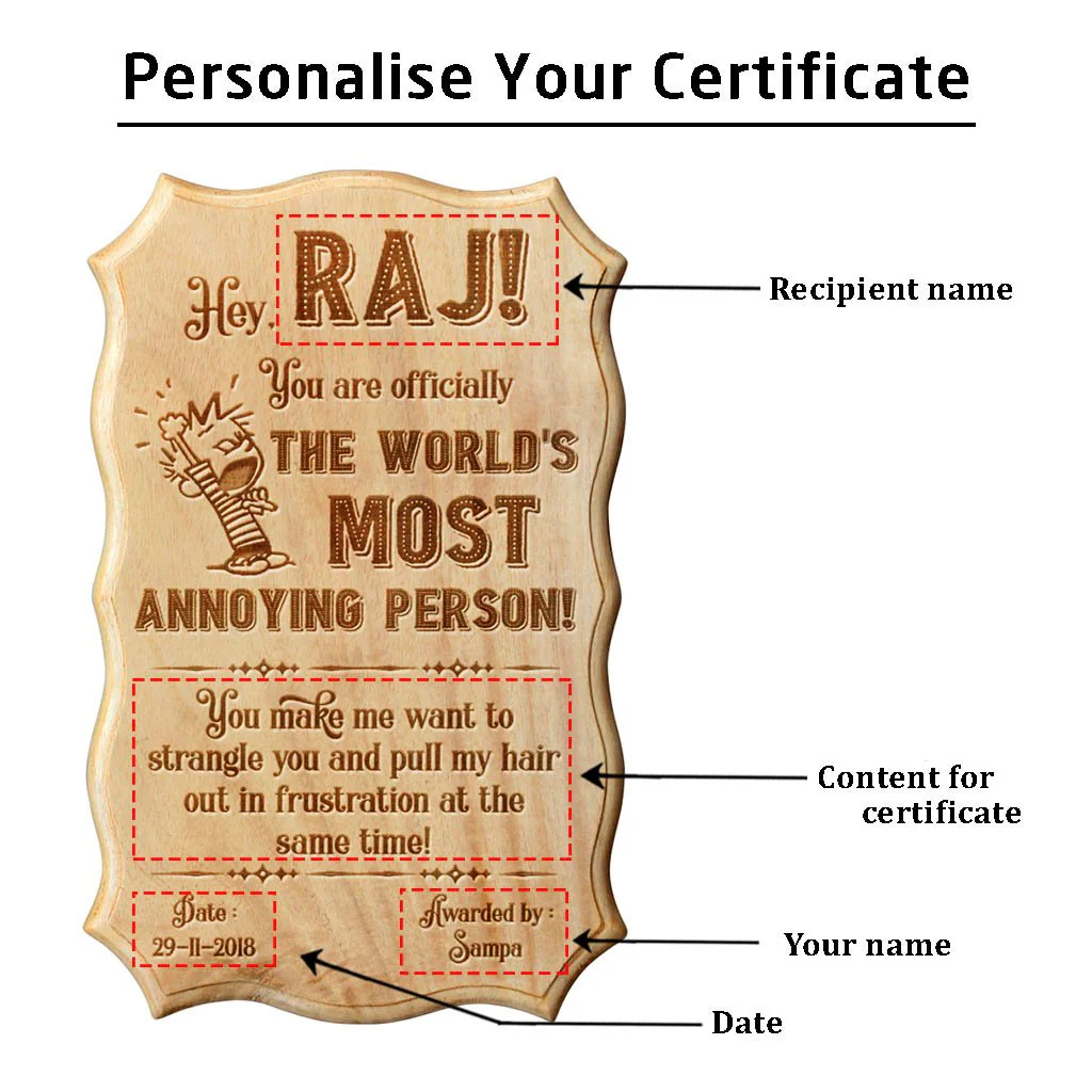 World's Most Annoying Person Funny Award Certificate - Image 3
