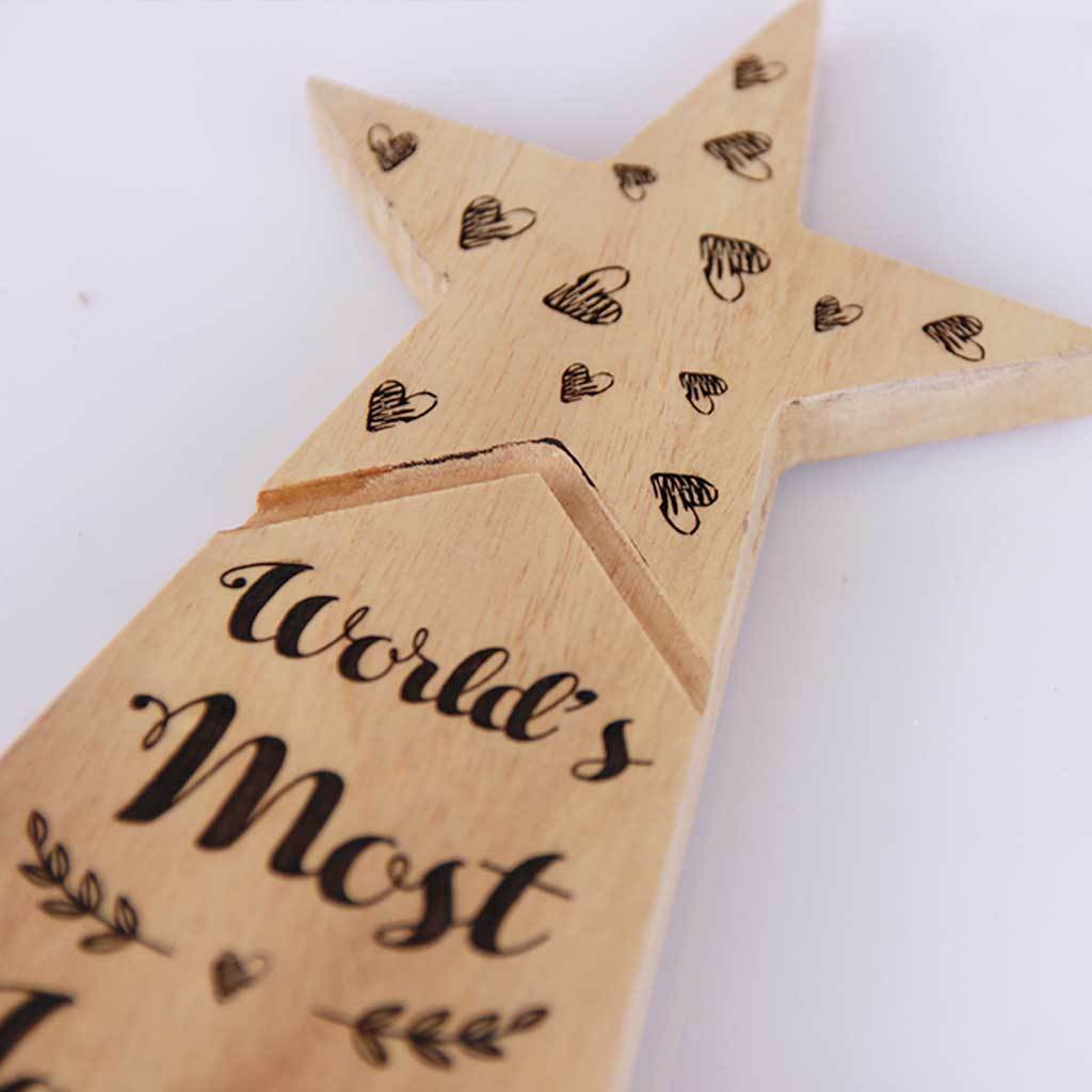 World's Most Loving Boyfriend Wooden Trophy & Award - Image 2