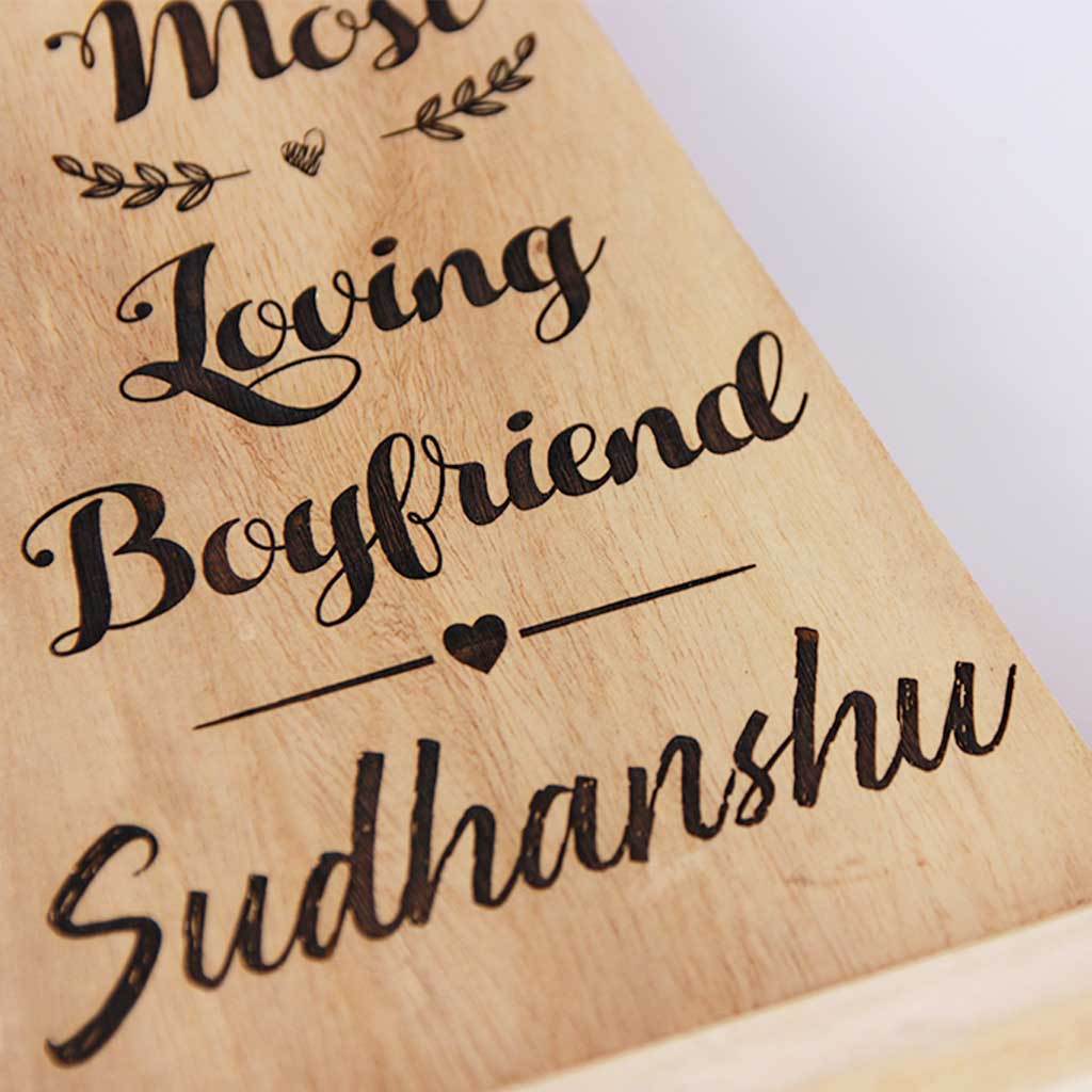 World's Most Loving Boyfriend Wooden Trophy & Award - Image 3