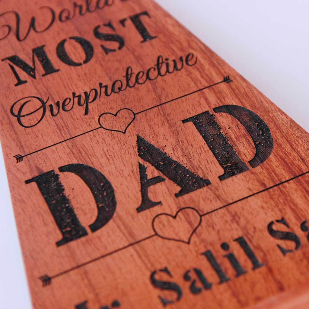 World's Most Overprotective Dad Wooden Star Trophy - Image 6