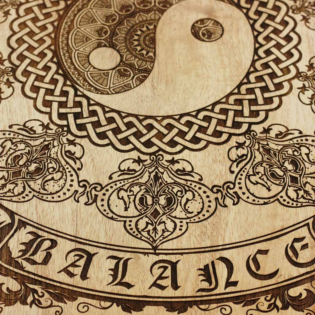 The Yin Yang Balance Carved Wooden Poster - Image 2
