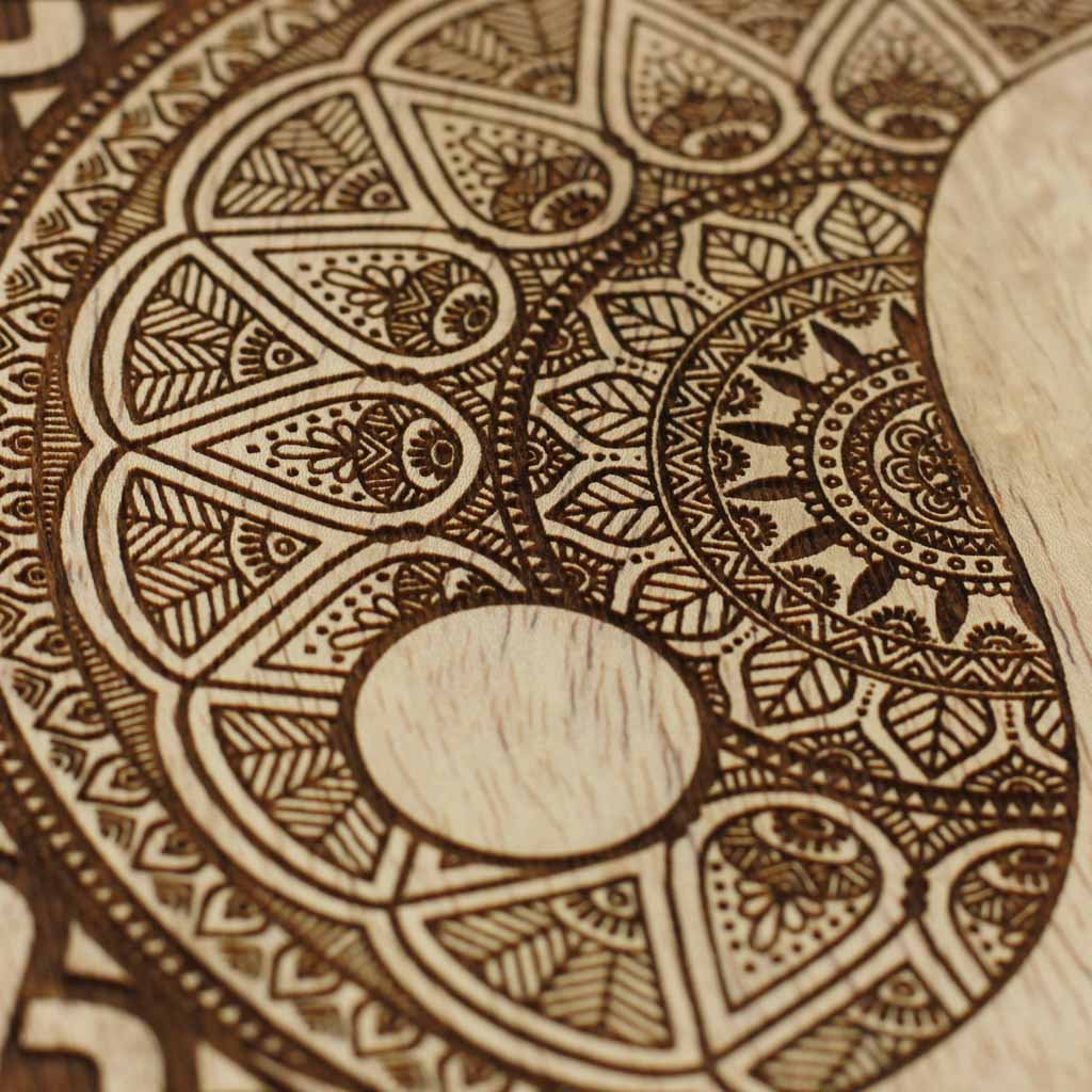 The Yin Yang Balance Carved Wooden Poster - Image 3