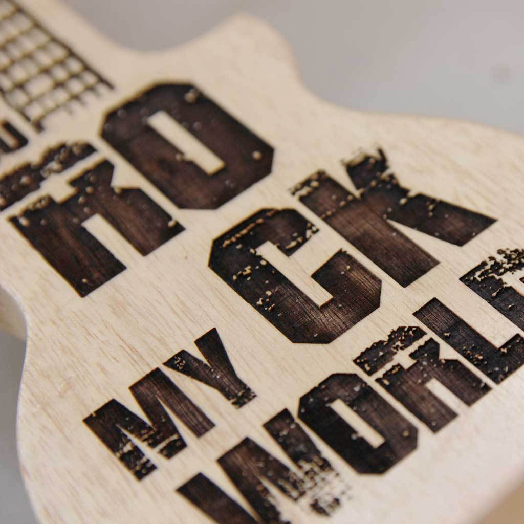 You Rock My World Wooden Guitar Award - Image 2