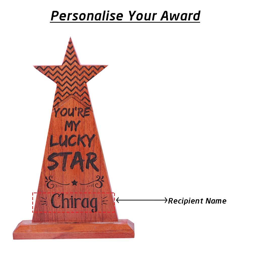 You're My Lucky Star Wooden Trophy & Award - Image 4