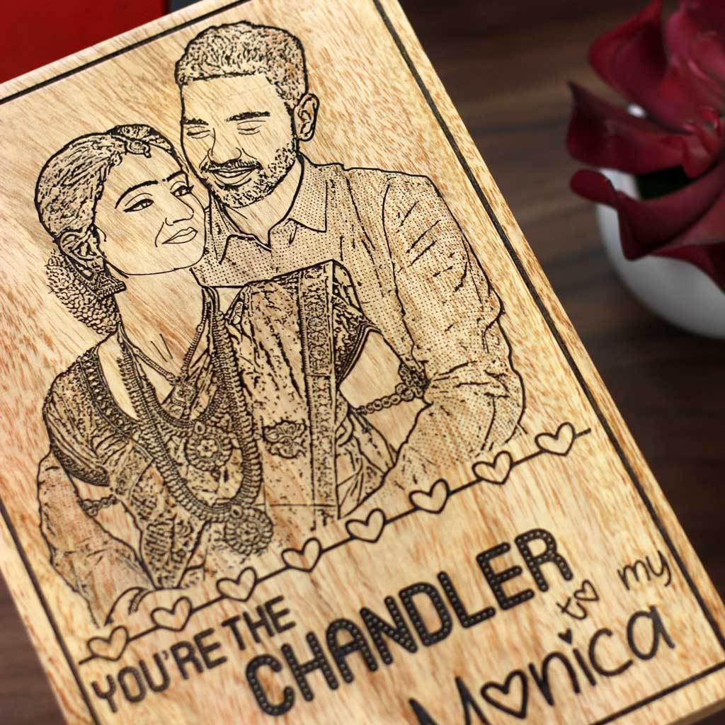 You're The Monica To My Chandler/Chandler To My Monica Wooden Frame - Image 3